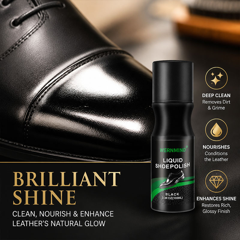 Sneaker Care Tips - น้ำยาขัดรองเท้าสีดำ พร้อมหัวแปรงฟองน้ำ — สำหรับดูแลรักษาและเพิ่มความเงางามให้รองเท้าหนัง