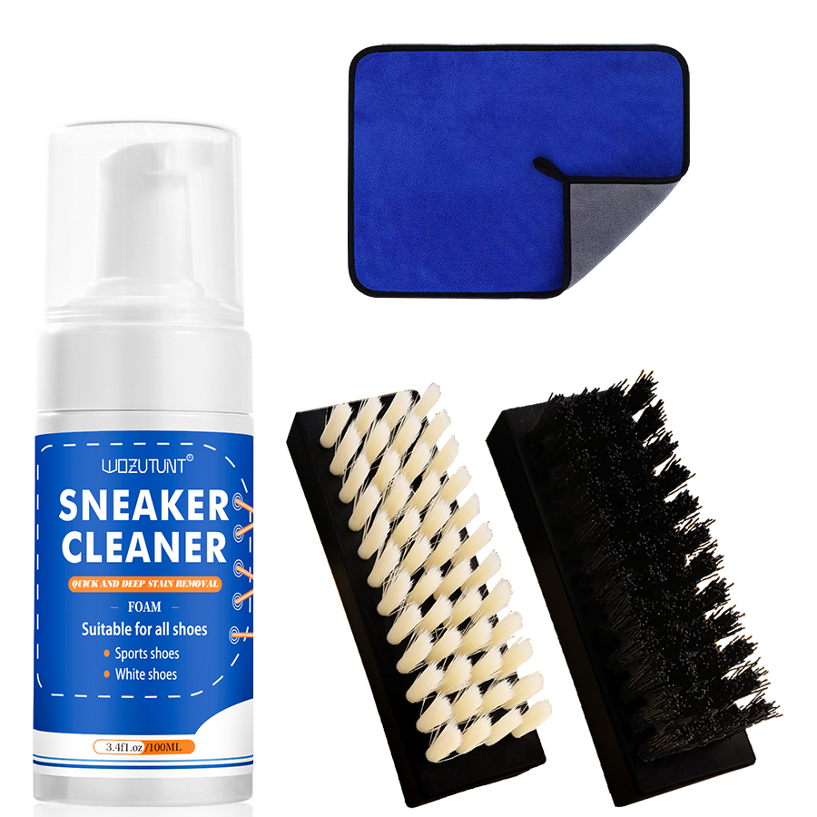Sneaker Care Set - ชุดทําความสะอาดรองเท้าสีขาวสําหรับรองเท้าผ้าใบผ้าใบ Nubuck Suede Decontamination รองเท้าผ้าใบโฟมทําความสะอาดพร้อมแปรง 2
