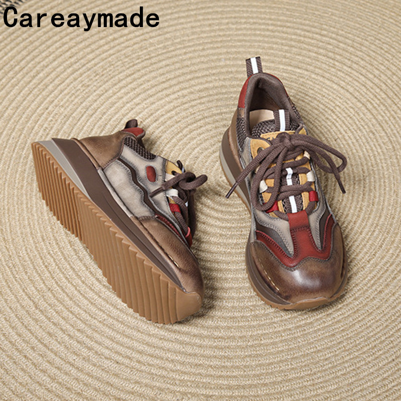 Leather Sneaker Care Kit - Careaymade-Cow รองเท้าหนังแท้ผู้หญิงรองเท้าบูทหุ้มข้อฤดูใบไม้ผลิรองเท้าบูทส้นแบนสบายฤดูใบไม้ร่วงคุณภาพรองเท้าผ้าใบแฟชั่นรองเท้ารองเท้าผ้าใบ